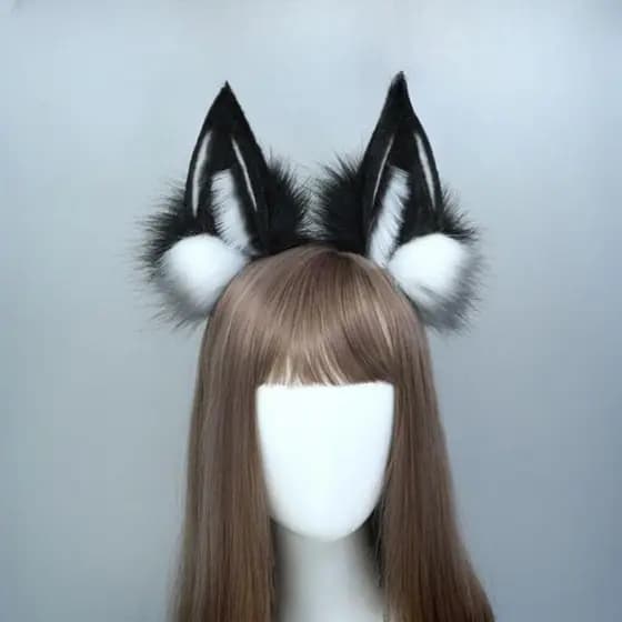Faixa De Cabelo De Cachorro Lobo , Cabeça Com Orelhas De Gato JK De Animais , Argola Pelúcia Lolita Peluda Cospl