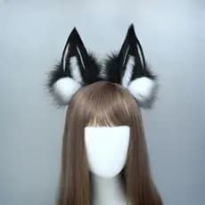 Faixa De Cabelo De Cachorro Lobo , Cabeça Com Orelhas De Gato JK De Animais , Argola Pelúcia Lolita Peluda Cospl