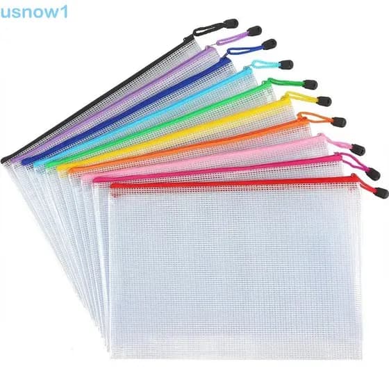 Bolsa Para Pastas De Arquivo USNOW , Organizadora De Documentos De Papel Com Zíper De Malha , Pasta À Prova D'água Em PV