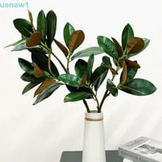 USNOW Simulado Ramo De Árvore De Magnólia , Folhas De Borracha Grandes Planta Artificial , 2 Garfos Plantas Artificiais