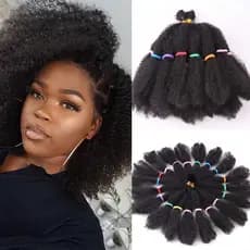 Afro Encaracolado Cabelo Sintético Fofo Macio Africano DIY Americano 12 Polegadas Loiro Diário Crespo Tranças Em