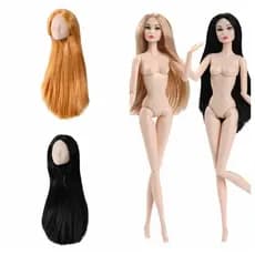 Cabeça De Boneca 1 BJD , Cabelo Longo Sem Maquiagem 1/6 Cabeças , Supermodelo De Pele Branca Careca De 32 Cm