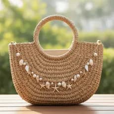 1 Estrela Do Mar Concha Pérola Saco Pingente , DIY Decoração Cordão Encantos Acessório , Moda Corrente