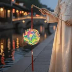 Lâmpada De Bola Borboleta 1 , Lanterna Holográfica Brilhante Com Efeito Iridescente , Luz Portátil Borla Encantador