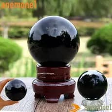 ANEMONE1 Esfera Obsidiana Preta , Bola De Cristal Grande Natural , Decorativa 20/30/40/50mm Mesa Feng Shui Exquisita
