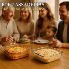 Kit 2 Assadeiras De Vidro Forma Refratárias Antiaderente Marinex Quadrada Forno Microondas Freezer