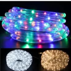 Mangueira 180 Led Pisca Pisca 10 Metros com 8 Funções Redonda à Prova D'Água 127v Branco Amarelo Colorido Decoração de Natal Iluminação Luz Casa Jardim Árvore Enfeite