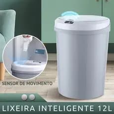 Lixeira Inteligente 12L com Sensor de Movimento Automática Eletrônica Recarregável USB Cesto de Lixo