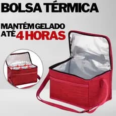 Bolsa Térmica Porta Marmita Lanche Bebida Alimentos Latas Cerveja Fitness Camping Viagem Trilha Praia Picnic Poliéster Quente e Frio