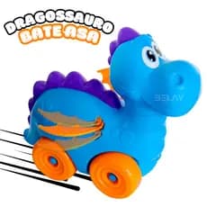 Carrinho Dragossauro Bate as Asas e Mexe a Cabeça com Rodinha Dragão Dinossauro Menino Menina Brinquedo Infantil Criança