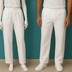 calça branca em brim 100% algodão unisex