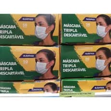 mascara descartável,  tripla branca com 50unidade.