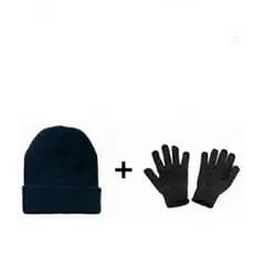 Kit Touca + Luva Lã Térmica Preta Kit Adulto Gorro Inverno envio24hrs