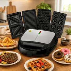 Grill 4 em 1 Waffle Sanduicheira Grill Donuts Antiaderente 110v e 220v
