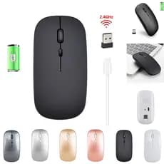 Mouse Sem Fio 2.4G Recarregável De Carregamento Ultra-Fino Mouse Mudo Escritório