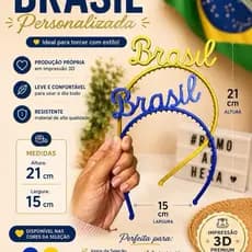 Tiara Brasil Personalizada Copa do Mundo Torcida Seleção Brasileira