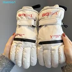 MXMIO1 Luvas De Neve , Esqui Grossas Impermeáveis Quentes De Inverno À Prova De Vento Com Dedos Inteiros De Pelúcia