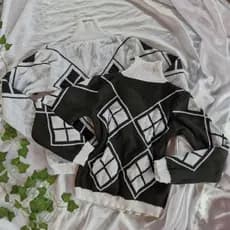 sueter de lã, gola alta, geométrico, moda inverno