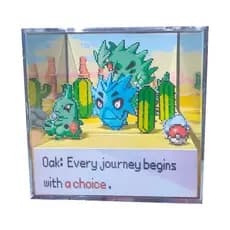 Cubo diorama evolução pokemon Larvitar