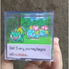 Mini Cubo Diorama Evolução Bulbasaur (versao Baby Pokemon)