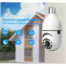 2 UNIDADES - Câmeras Lâmpadas de Segurança Vigilância IP Wi-Fi 360° Visão Noturna FullHD Bivolt
