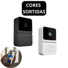 Campainha de Vídeo Inteligente WiFi Sem Fio com Câmera HD Visão Noturna Monitoramento por App Segurança Residencial