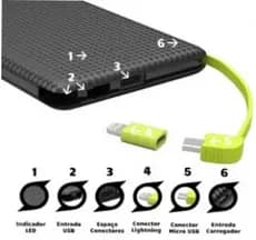 CARREGADOR PORTÁTIL 10000MAH PT-0951