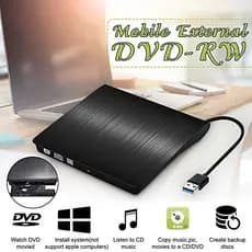 Drive Leitor Gravador DVD Externo USB 3.0 Portátil Compacto Para Notebook e PC Leitura Rápida de Disco