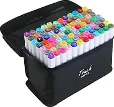 Kit Canetas Ponta Dupla 80 Cores  (Versão Pretas ou Brancas)