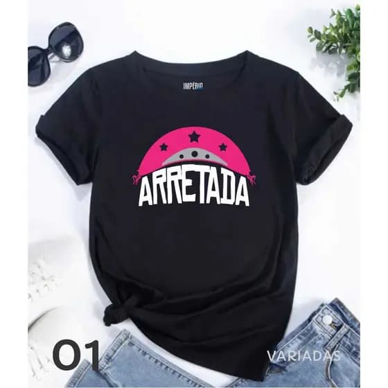 T-shirts Feminina Blusinha Arretada Chapéu