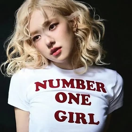 Camiseta 100% Algodão ROSÉ Number One Girl KPOP Blusa Blackpink