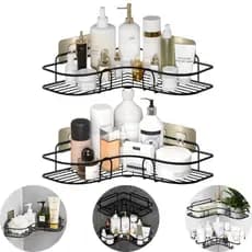 Kit 2 Suporte Banheiro Shampoo Condicionador Pote Sabonete Cola Parede cantoneira Porta Treco