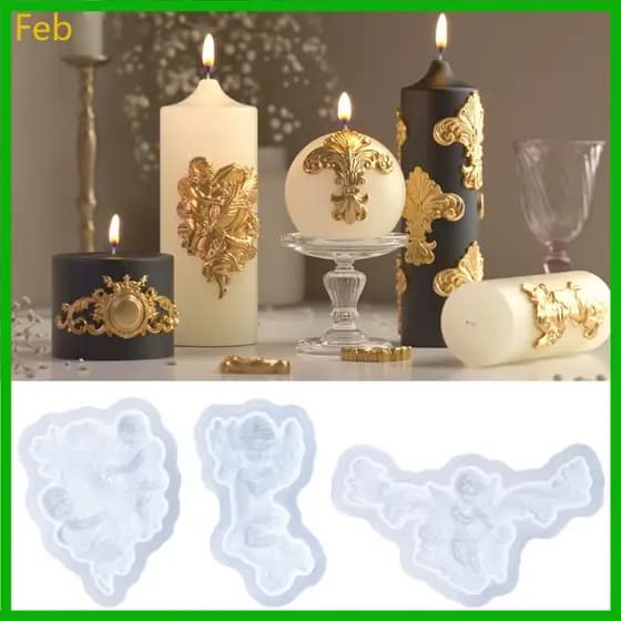 Molde Silicone Profissional Fevereiro Padrões Intricos Alívio Anjo