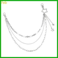 Fev Elegante Corrente Cinto Estrela Pontos Joias Quadril Metal Premium Fácil Manutenção
