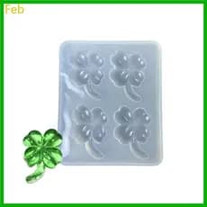 Fev Trevos Quatro Folhas Molde Silicone Para Acessórios Jóias Resina Projetos Arte Design Char
