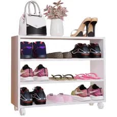 Armário Sapateira Com Rodizio Rodinha 70CM Vertical Branca Porta Entrada 100% MDF Hall de Entrada