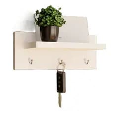 Porta Chave Decorativo com Prateleira Ganchos Metal