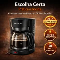 Cafeteira Elétrica 30 Xícaras Digital Preta 220V
