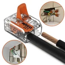 Kit Conector Emenda Wago Original 2 Polos Para Fio 6mm 41a