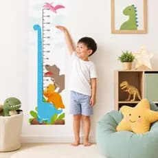 Régua de Altura Crescimento Infantil Adesivo Dinossauro Quarto Criança