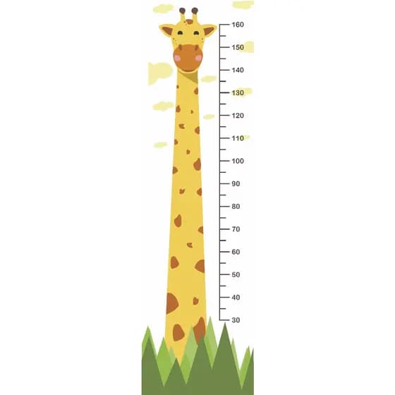 Adesivo Régua de Altura Crescimento Infantil Girafa Quarto de Criança