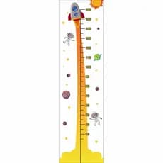 Régua de Crescimento Infantil Adesivo de Parede Foguete