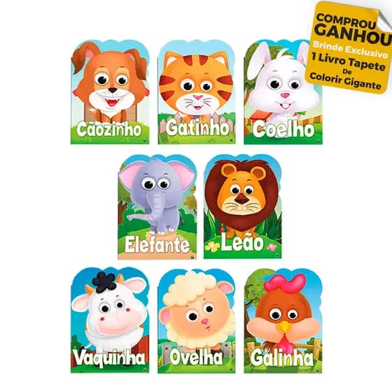 Kit com 8 Livros Infantil para Ler + 1 Livro de Colorir Menino e Menina Acima de 1 ano