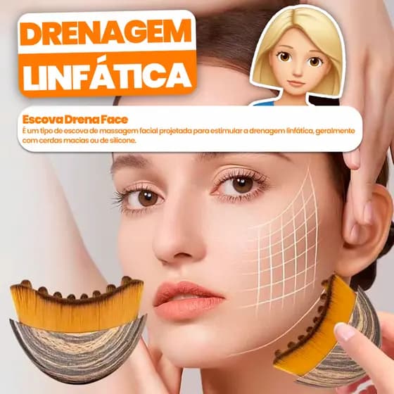 Escova Facial Drenagem Linfática Modeladora Reduz Inchaço Nova 2026