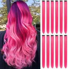 Mechas rosa tic tac de fibra orgânica de 65 cm suporta chapinha e babyliss