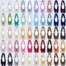 Peruca Cabelo Orgânico Cosplay liso Várias Cores Mangá Anime Fantasia