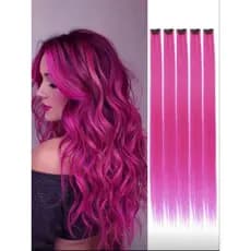 Mechas rosa pink tic tac de fibra orgânica de 65 cm suporta chapinha e babyliss