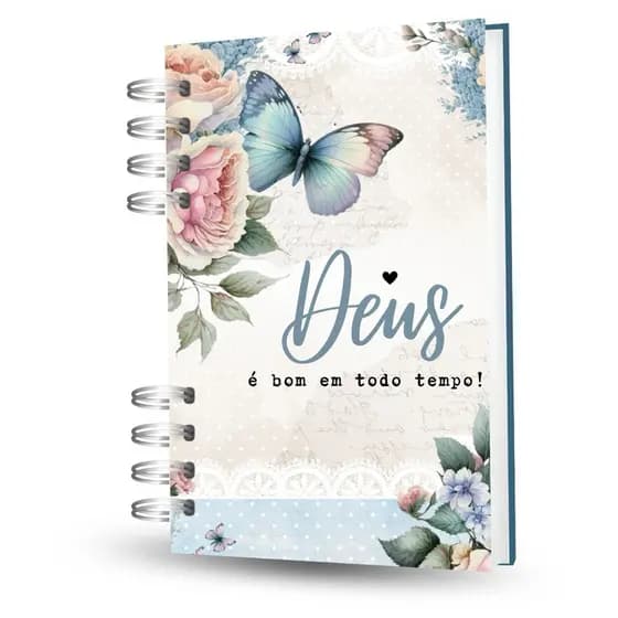 Caderno Agenda Planner “Deus é bom em todo tempo!” 200 páginas – Organização com fé