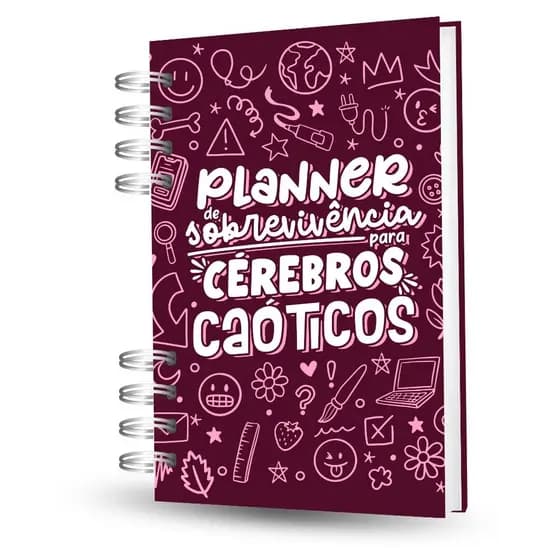 Planner Agenda  de Sobrevivência para Cérebros Caóticos – 108 páginas | Capa dura