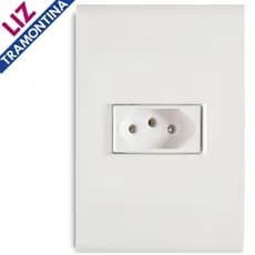 Kit 20pç Conjunto 1 Tomada 2P+T 10A Liz Branco - Tramontina Envio Imediato